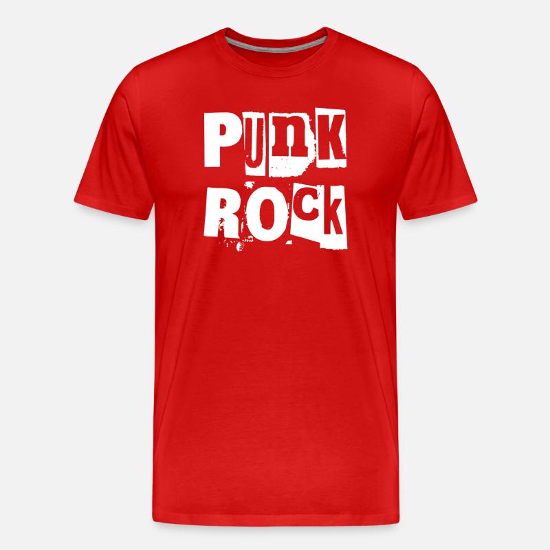 Punkrock Distressed Text Kunst - Männer Premium Bio T-Shirt - Rot