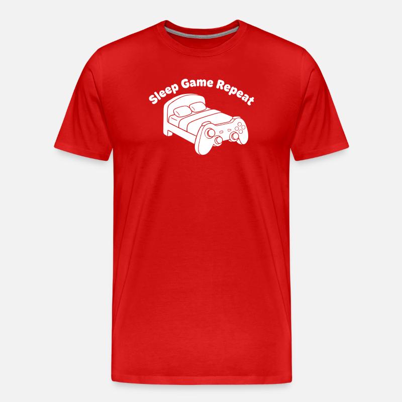 Gaming Bett Controller Design - Männer Premium Bio T-Shirt - Rot