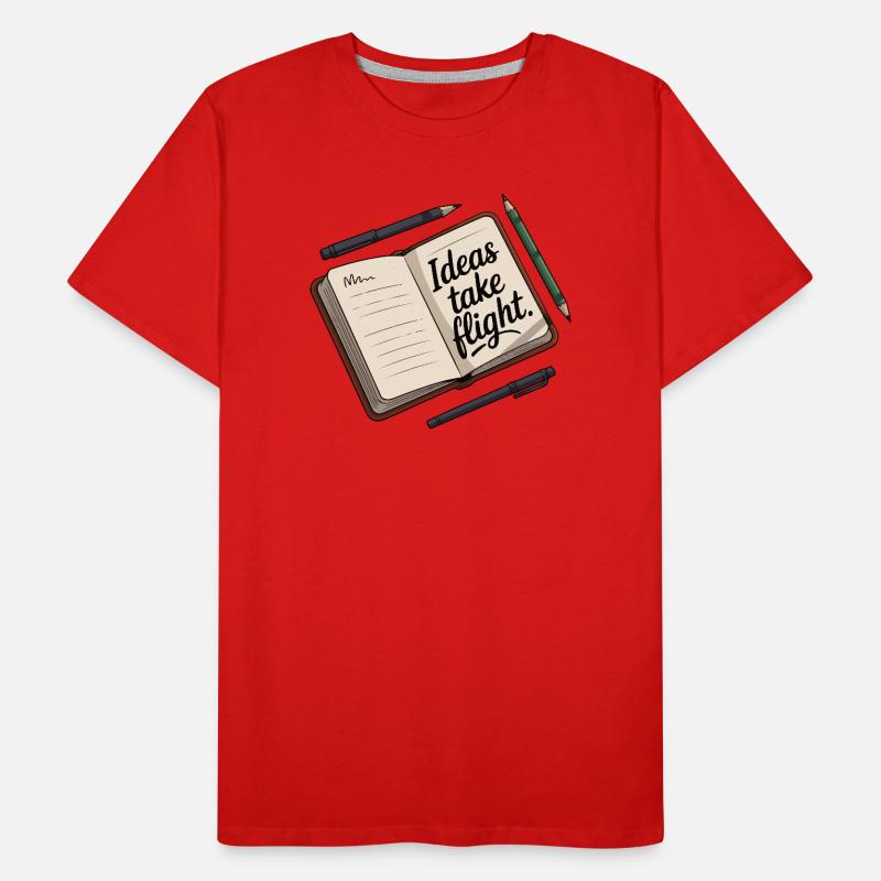Ideas Take Flight Notebook Art Men's Premium Organic T-Shirt