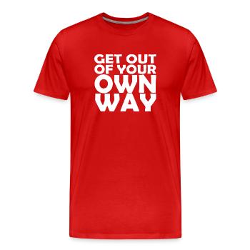 OWN WAY - Men's Premium Organic T-Shirt - red - Front - Damien (186cm)