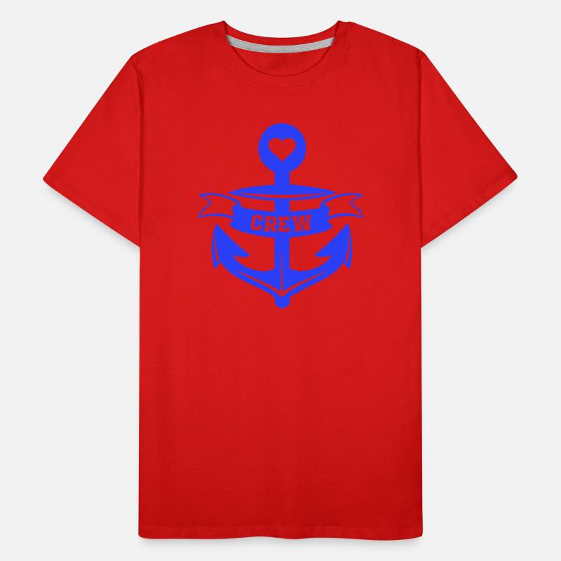 Heart Anchor Crew Emblem Men's Premium Organic T-Shirt