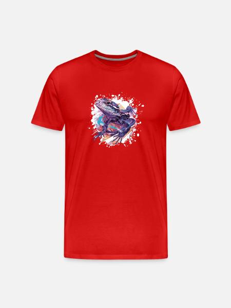 Frosch Farbklecks Kunst - Männer Premium Bio T-Shirt - Rot