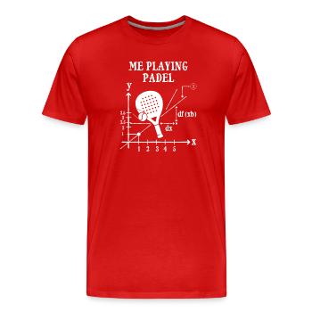 Fun Padel | Me Playing Padel - Men's Premium Organic T-Shirt - red - Front - Damien (186cm)