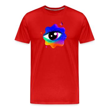 Lebhafter Regenbogen-Augennebel - Männer Premium Bio T-Shirt - Rot - Vorne - Damien (186cm)