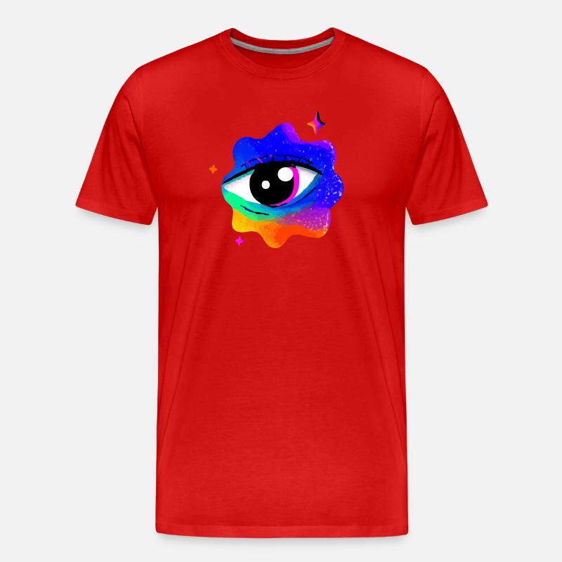 Nébuleuse de l’œil arc-en-ciel vif - T-shirt bio Premium Homme - rouge