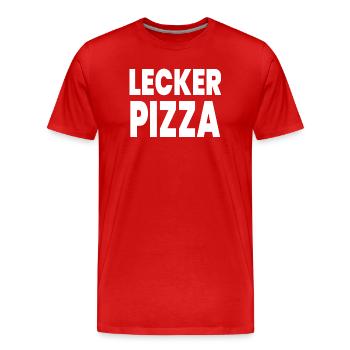 Pizza - Männer Premium Bio T-Shirt - Rot - Vorne - Damien (186cm)