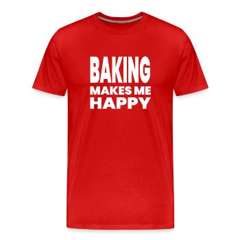 Bake - Men's Premium Organic T-Shirt - red - Front - Damien (186cm)