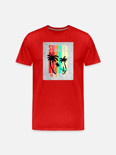Vibez d’été - T-shirt bio Premium Homme - rouge