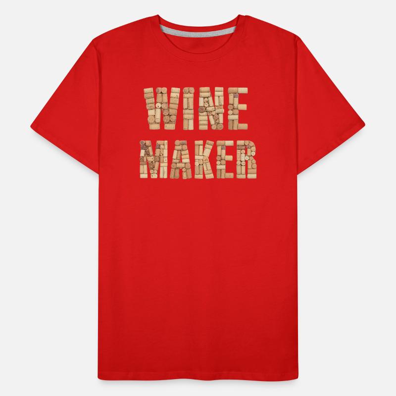 Winemaker – Real Cork Lettering Design Men's Premium Organic T-Shirt