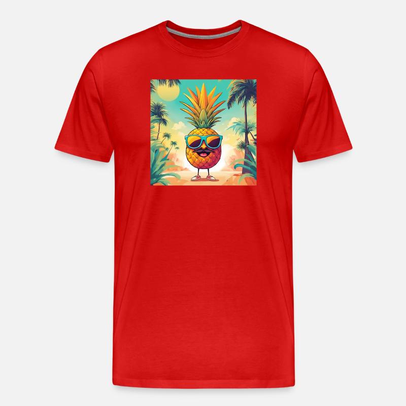 Mr Cool Pineapple - Männer Premium Bio T-Shirt - Rot