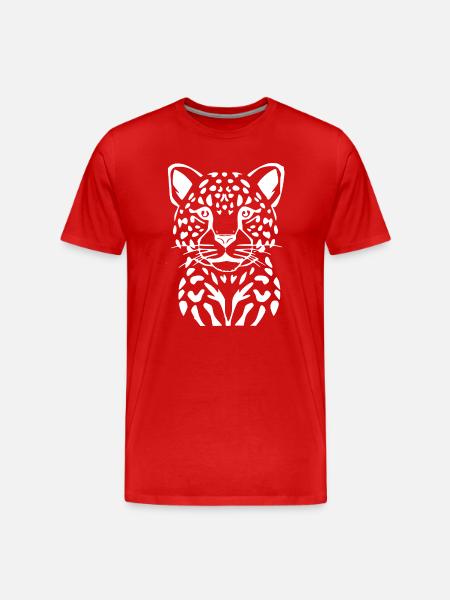 Leopard T-shirt Geschenkidee - Männer Premium Bio T-Shirt - Rot