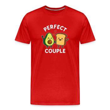 Perfect Couple Avocado Toast Love - Männer Premium Bio T-Shirt - Rot - Vorne - Damien (186cm)
