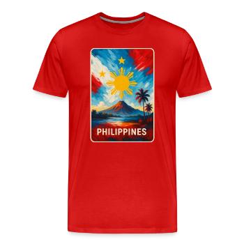 Philippinen Flaggen Design - Männer Premium Bio T-Shirt - Rot - Vorne - Damien (186cm)