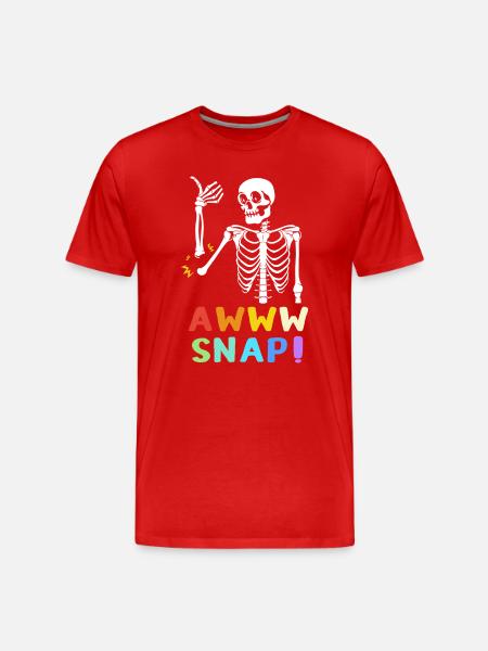 Knochenbruch Halloween Skelett Knochen Armbruch - Männer Premium Bio T-Shirt - Rot