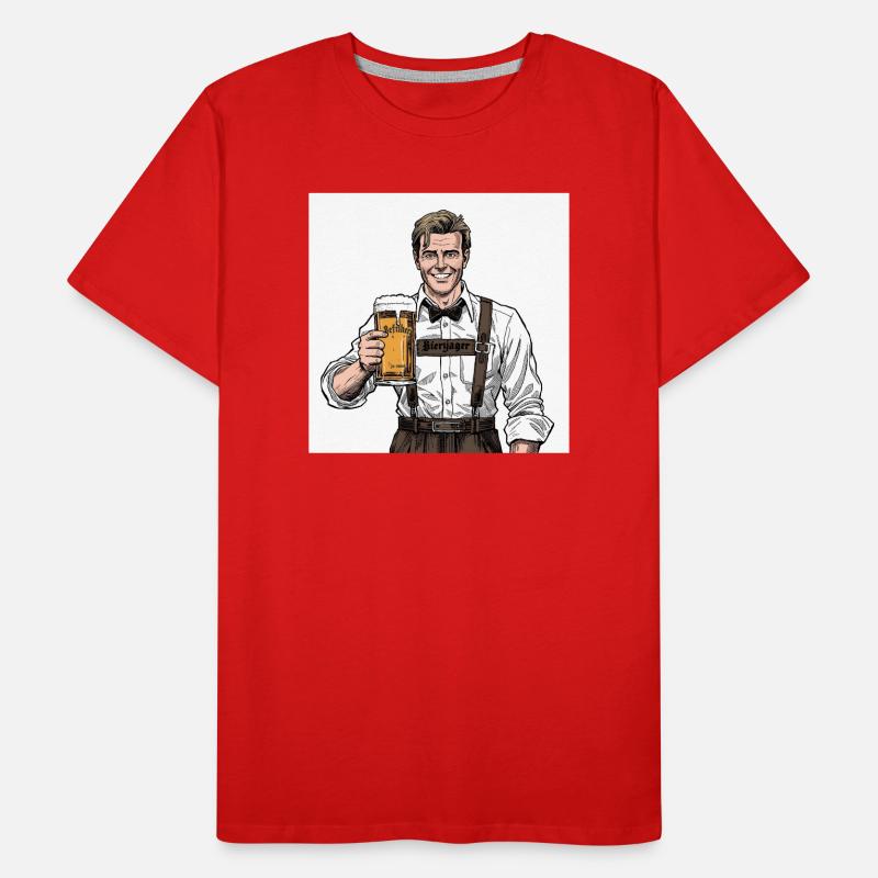 Chasseurs de bière à Lederhosen T-shirt bio Premium Homme