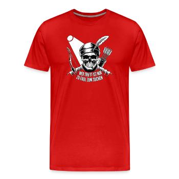 Conception de tir à l’arc pour les archers et les parcours - T-shirt bio Premium Homme - rouge - Devant - Damien (186cm)