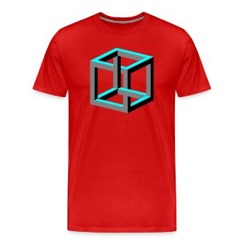 Cube - T-shirt bio Premium Homme - rouge - Devant - Damien (186cm)
