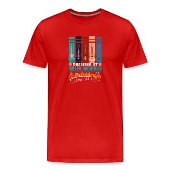 Guitar Guitar Player Musician Guitarist - Men's Premium Organic T-Shirt - red - Front - Damien (186cm)