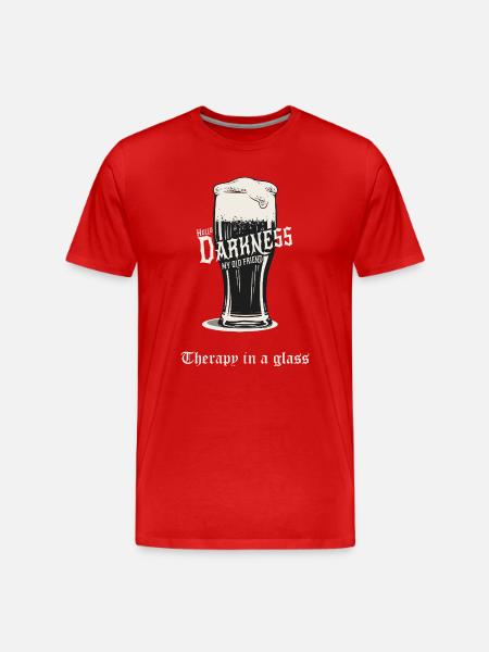 Hello Darkness – Therapy in a Glass - Men's Premium Organic T-Shirt - red