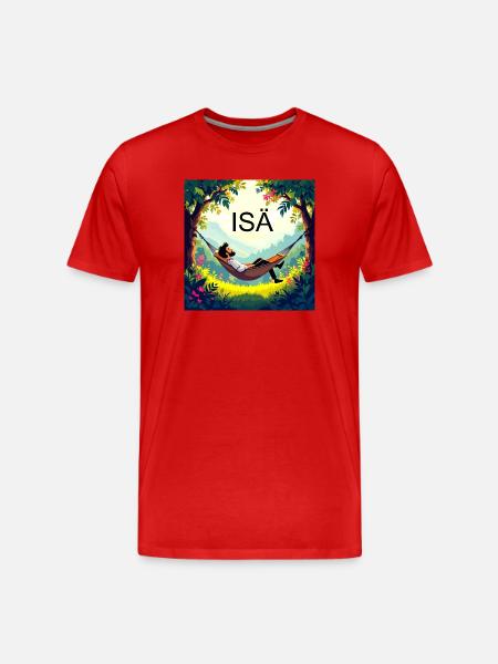 Papa dans un hamac - T-shirt bio Premium Homme - rouge