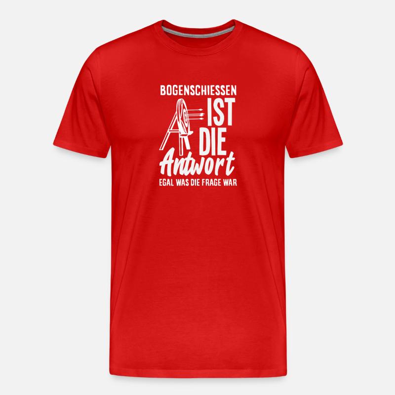 Ich gehe Bogenschießen - Männer Premium Bio T-Shirt - Rot