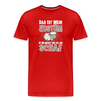 Déguisement de mouton - T-shirt bio Premium Homme - rouge - Devant - Damien (186cm)