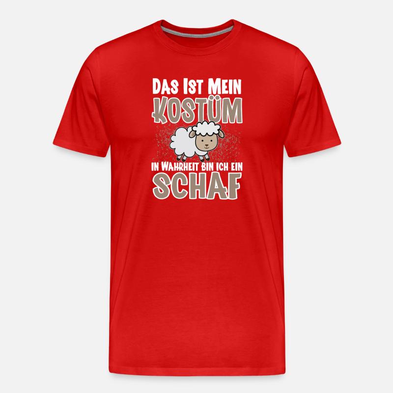 Schaf Kostüm - Männer Premium Bio T-Shirt - Rot