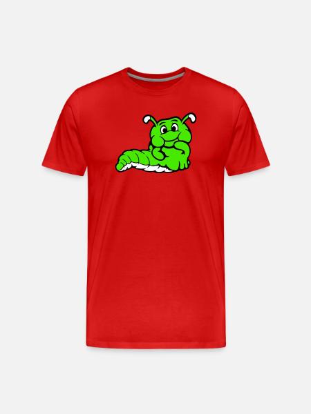 Chenille Ver Timide Amicale Curieux - T-shirt bio Premium Homme - rouge