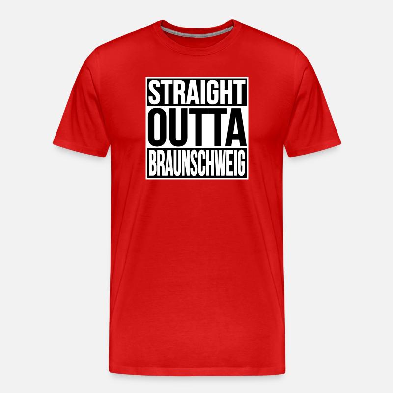 Straight Outta Braunschweig - Männer Premium Bio T-Shirt - Rot