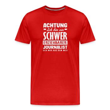 Difficult to train investigative reporter - Men's Premium Organic T-Shirt - red - Front - Damien (186cm)
