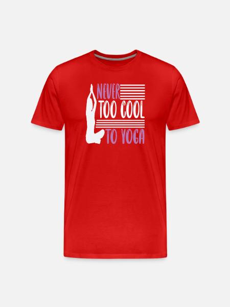 Never to cool to yoga - Men's Premium Organic T-Shirt - red