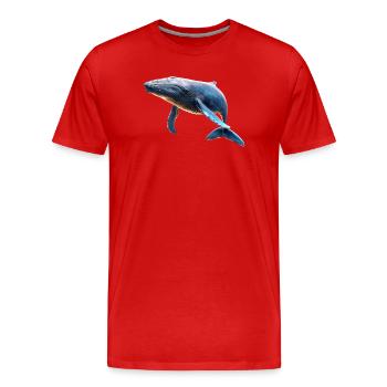 Baleine bleue Baleine Baleines bleues Baleines Chant Baleine Plongeur Baleines Océan - T-shirt bio Premium Homme - rouge - Devant - Damien (186cm)