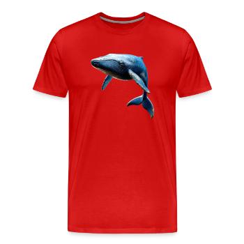 Baleine bleue Baleine Baleines bleues Baleines Chant Baleine Plongeur Baleines Océan - T-shirt bio Premium Homme - rouge - Devant - Damien (186cm)