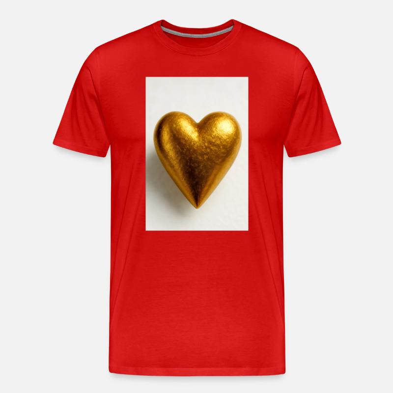 Ein Herz aus Gold - Männer Premium Bio T-Shirt - Rot