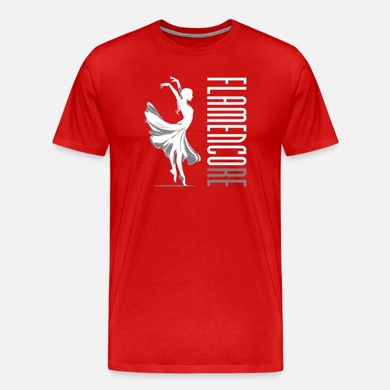 Flamencore Weiß - Männer Premium Bio T-Shirt - Rot