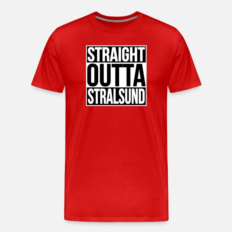 Straight Outta Stralsund - Männer Premium Bio T-Shirt - Rot