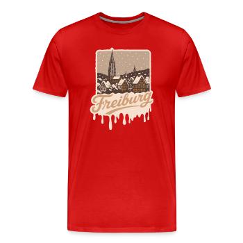Winter in Freiburg - Men's Premium Organic T-Shirt - red - Front - Damien (186cm)