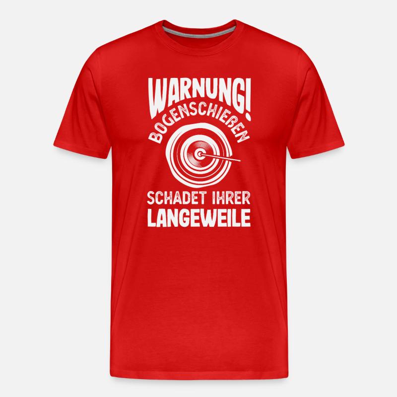Ich gehe Bogenschießen - Männer Premium Bio T-Shirt - Rot