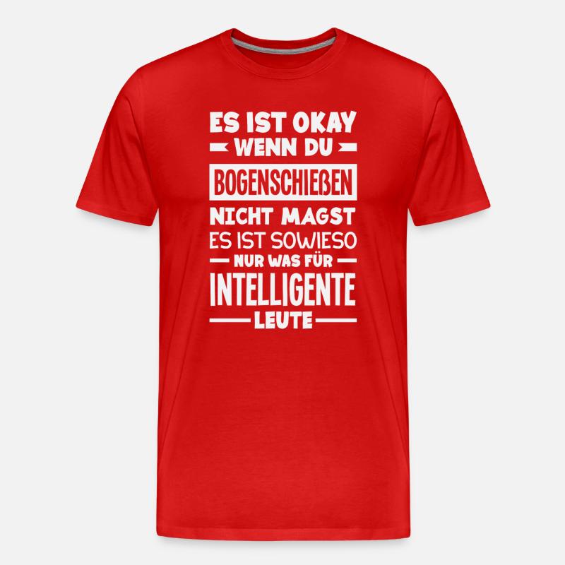 Ich gehe Bogenschießen - Männer Premium Bio T-Shirt - Rot