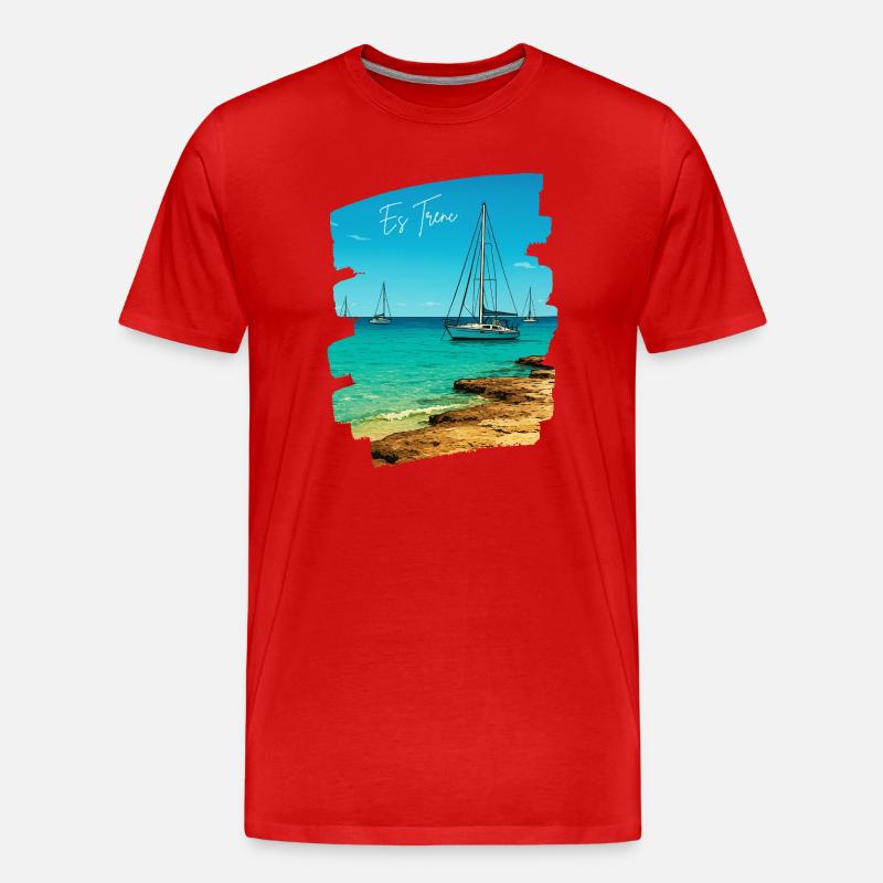 Es Trenc - Mallorca - Männer Premium Bio T-Shirt - Rot