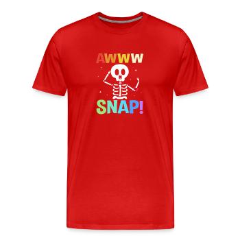 Fracture osseuse Fracture osseuse du squelette d’Halloween - T-shirt bio Premium Homme - rouge - Devant - Damien (186cm)
