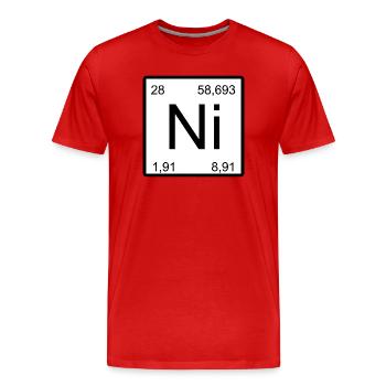 Carré symbole de nickel - T-shirt bio Premium Homme - rouge - Devant - Damien (186cm)