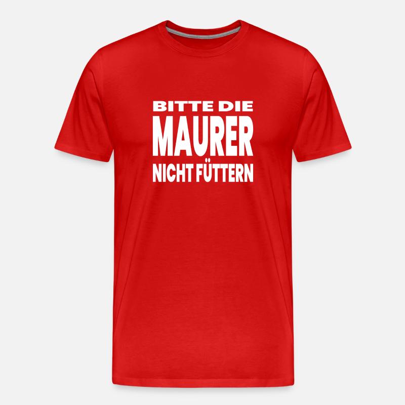 Maurer - Männer Premium Bio T-Shirt - Rot