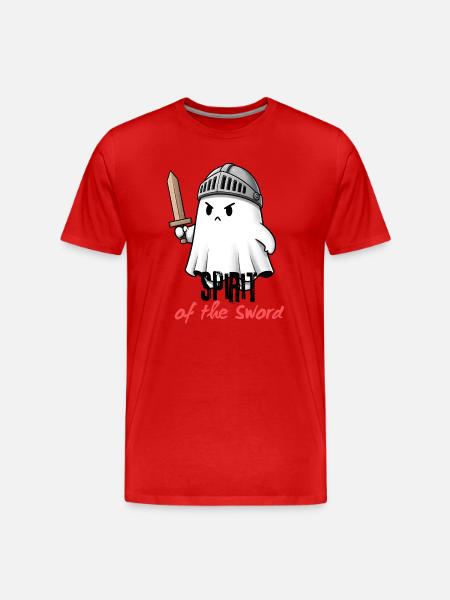 Ghost Knight with Sword - Men's Premium Organic T-Shirt - red