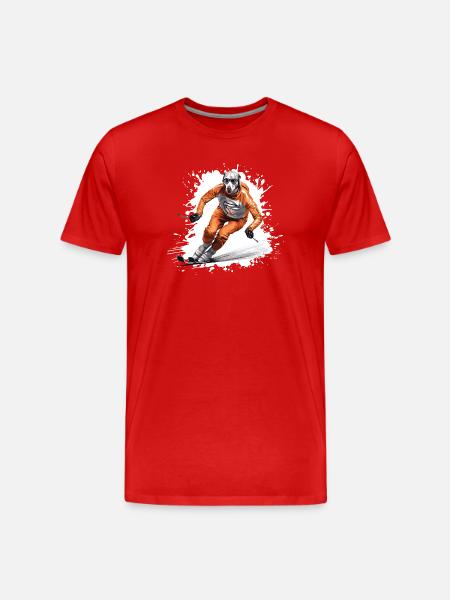 Greyhound Dog Ski Skiing - Men's Premium Organic T-Shirt - red