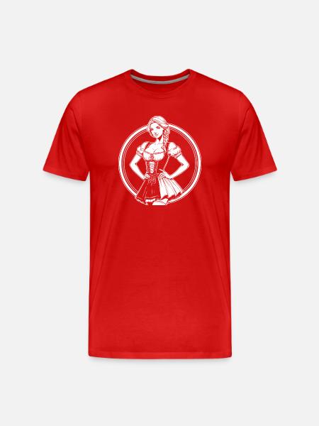 Cool Dirndl Comic Design - Men's Premium Organic T-Shirt - red