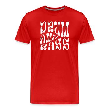Cadeau musique drum and bass - T-shirt bio Premium Homme - rouge - Devant - Damien (186cm)