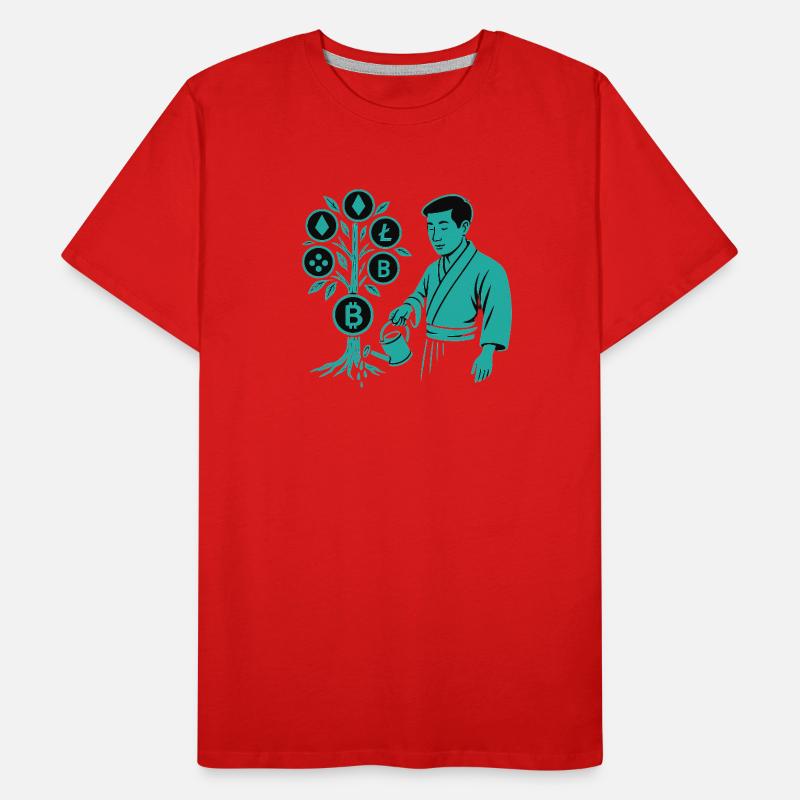 Satoshi Tree Roots of the Bitcoin Crypto Revolution Men's Premium Organic T-Shirt