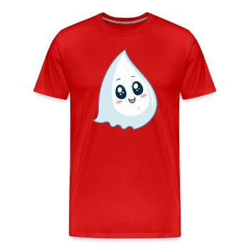 Goutte kawaii sourire bleu - T-shirt bio Premium Homme - rouge - Devant - Damien (186cm)
