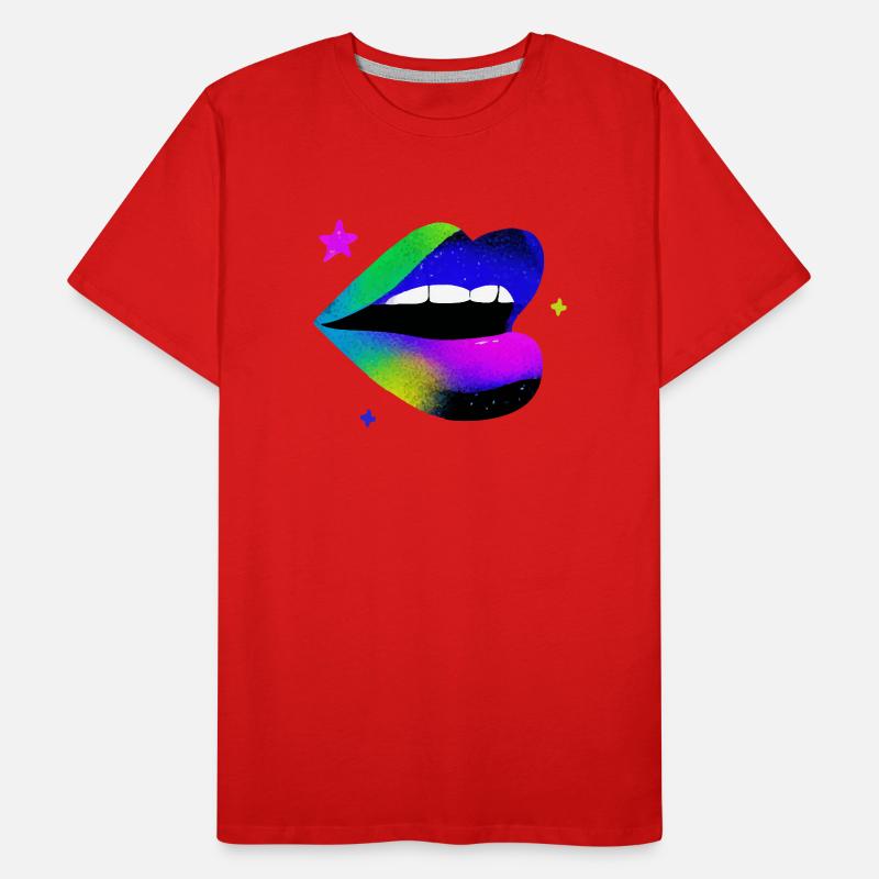 Arc-en-ciel Lèvre Graffiti Pop Art T-shirt bio Premium Homme